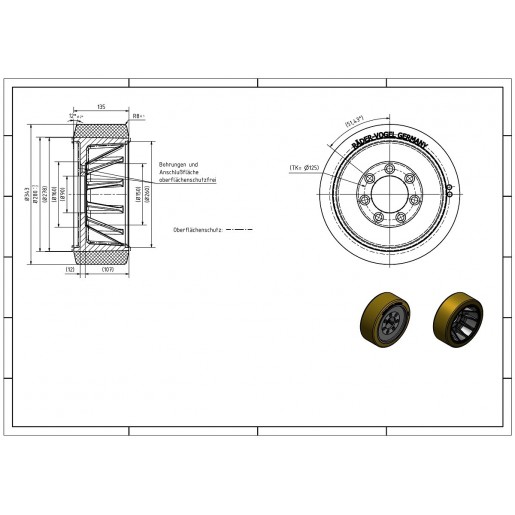 172/343/135/278/090 H7 VULKOLLAN® DRIVE WHEEL  SUITABLE FOR LINDE 0029903814